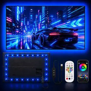 LED Lights for TV 9.84ft, TV LED Backlight for 32-43 Inch TV, RGB LED Strip Lights with Music Sync, Bluetooth APP and Remote Control, USB Powered Strip Lights for Bedroom Gaming Home Decor LED Lights for TV 9.84ft, TV LED Backlight for 32-43 Inch TV, RGB LED Strip Lights with Music Sync, Bluetooth APP and Remote Control, USB Powered Strip Lights for Bedroom Gaming Home Decor