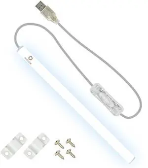 TrueColor USB-Powered LED Light Bar with Frosted Cover for Under Cabinet, Under Monitor, TV Backlight Easy-Install - Adhesive & Mounting Brackets Included - 100,000 Hours Lifetime (12", Daylight) TrueColor USB-Powered LED Light Bar with Frosted Cover for Under Cabinet, Under Monitor, TV Backlight Easy-Install - Adhesive & Mounting Brackets Included - 100,000 Hours Lifetime (12", Daylight)