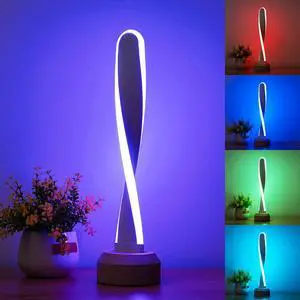 Modern Wooden RGB Table Lamp with 7 Color-Changing Lights, Natural Beech Bedside Lamp for Bedroom, Living Room, Game Room, Creative Home Decor & Unique Gift Idea Modern Wooden RGB Table Lamp with 7 Color-Changing Lights, Natural Beech Bedside Lamp for Bedroom, Living Room, Game Room, Creative Home Decor & Unique Gift Idea