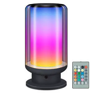 LED Color Changing Table Lamps, Dimmable Bedside Lamp with Remote, Plug in Desk Light Bedroom Lamp for Living Room-Black LED Color Changing Table Lamps, Dimmable Bedside Lamp with Remote, Plug in Desk Light Bedroom Lamp for Living Room-Black