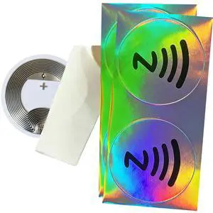 NTAG215 NFC Tags 30 PCS Rewritable NFC Stickers with Holographic Labels, 25mm NFC Tags 504 Bytes for Smart Home Automation, NFC Phones, Digital Business Cards & DIY Projects NTAG215 NFC Tags 30 PCS Rewritable NFC Stickers with Holographic Labels, 25mm NFC Tags 504 Bytes for Smart Home Automation, NFC Phones, Digital Business Cards & DIY Projects