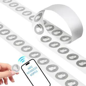 50 Pcs NFC Tags Sticker with NTAG215 Chip, 504 Bytes Rewritable NFC Labels, Adhesive NFC Stickers Compatible with NFC-Enabled Smartphones for Games, Business Cards, Music, Pets and Smart Home 50 Pcs NFC Tags Sticker with NTAG215 Chip, 504 Bytes Rewritable NFC Labels, Adhesive NFC Stickers Compatible with NFC-Enabled Smartphones for Games, Business Cards, Music, Pets and Smart Home