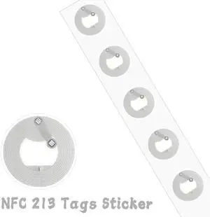 60pcs Ntag213 NFC Tags, 25mm Round NFC Sticker Tags Adhesive, 144 Bytes Memory, Use for Smart Home Automation, Social Sharing, Product Launch, Inventory Tracking (White, 60pcs) 60pcs Ntag213 NFC Tags, 25mm Round NFC Sticker Tags Adhesive, 144 Bytes Memory, Use for Smart Home Automation, Social Sharing, Product Launch, Inventory Tracking (White, 60pcs)