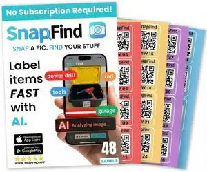 Smart QR Code Labels AI Auto-Labeling, No Typing! Storage Bins & Moving Containers iOS and Android App 48 Color-Coded Stickers (2.5" x 2.5") Smart QR Code Labels AI Auto-Labeling, No Typing! Storage Bins & Moving Containers iOS and Android App 48 Color-Coded Stickers (2.5" x 2.5")