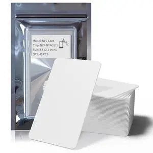 40PCS NFC Tags NTAG215 Chip NFC Cards, Key Tags, Programmable NFC 215 Tag Writable iOS Card CR80, 504 Bytes of Memory Compatible with Android and All NFC Enabled Devices 40PCS NFC Tags NTAG215 Chip NFC Cards, Key Tags, Programmable NFC 215 Tag Writable iOS Card CR80, 504 Bytes of Memory Compatible with Android and All NFC Enabled Devices