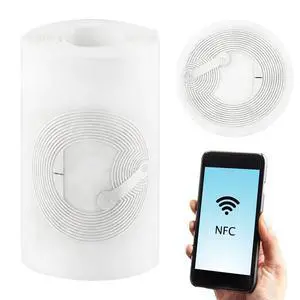 60 PCS NFC Tags Sticker with Tag215 Blank Chips Adhesive Labels, 25mm Rewritable Round NFC Chip for All NFC-Enabled Devices and Smartphones 60 PCS NFC Tags Sticker with Tag215 Blank Chips Adhesive Labels, 25mm Rewritable Round NFC Chip for All NFC-Enabled Devices and Smartphones