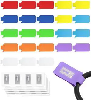 24-Pack Smart NFC Cable Labels with Blank Stickers, Programmable Reusable Wire Tags for Electronics, Cord ID & Cable Management for Automation, IT Server - Rectangle 24-Pack Smart NFC Cable Labels with Blank Stickers, Programmable Reusable Wire Tags for Electronics, Cord ID & Cable Management for Automation, IT Server - Rectangle