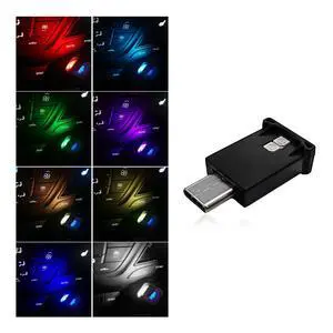 USB Type C LED Ambient Light, 8 Colors RGB Dynamic Atmosphere Lamp Car Interior Decor USB Night Light, Adjustable Bright Plug-in Mini Ambient Lighting Kit for Car Laptop USB Type C LED Ambient Light, 8 Colors RGB Dynamic Atmosphere Lamp Car Interior Decor USB Night Light, Adjustable Bright Plug-in Mini Ambient Lighting Kit for Car Laptop