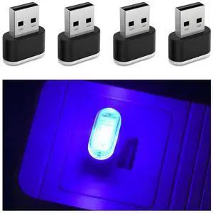 4PCS USB LED Car Interior Atmosphere Lamp, Portable Plug-in Mini Vehicle Night Light, Automotive Trunk Ambient Lighting Decoration Kit, Universal for SUV Sedan Truck (Blue) 4PCS USB LED Car Interior Atmosphere Lamp, Portable Plug-in Mini Vehicle Night Light, Automotive Trunk Ambient Lighting Decoration Kit, Universal for SUV Sedan Truck (Blue)