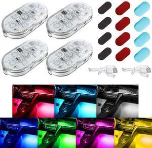 4PCS Wireless LED Lights for Car, 7 Colors Magnetic Auto Interior Light with Bright LED Lamp Beads, Portable Touch & USB Rechargeable Interior Lights, Easy Install for Car Decor (4PCS) 4PCS Wireless LED Lights for Car, 7 Colors Magnetic Auto Interior Light with Bright LED Lamp Beads, Portable Touch & USB Rechargeable Interior Lights, Easy Install for Car Decor (4PCS)