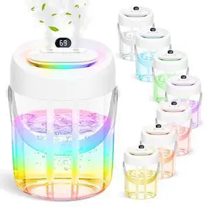 Portable Small Humidifiers for Bedroom, Aroma Diffuser for Home Personal Desktop Plant Humidifier Indoor Fragrance Aroma Diffuser with 2 Modes, Night Light and Auto-Off Portable Small Humidifiers for Bedroom, Aroma Diffuser for Home Personal Desktop Plant Humidifier Indoor Fragrance Aroma Diffuser with 2 Modes, Night Light and Auto-Off