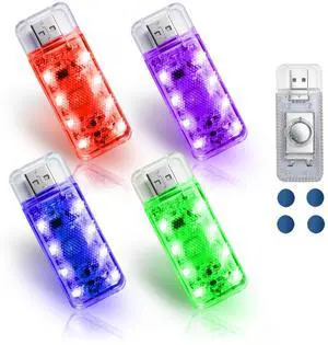 4 PCS Car LED Lights, USB Plug-in Rechargeable 8 High-Brightness,Portable Touch Control Dimmable Night Light for Car/Bedroom/Party/Holiday Decoration (1 Red&1 Blue& 1 Green& 1 Purple) 4 PCS Car LED Lights, USB Plug-in Rechargeable 8 High-Brightness,Portable Touch Control Dimmable Night Light for Car/Bedroom/Party/Holiday Decoration (1 Red&1 Blue& 1 Green& 1 Purple)