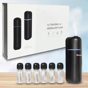 Car Diffuser, Motion Sensor Waterless Essential Oil Diffuser for Car USB Rechargeable with 6 Refill ScentsHilton/Sandwood/WhiteTea/Diamond/GreenBamboo/Pachuli Car Diffuser, Motion Sensor Waterless Essential Oil Diffuser for Car USB Rechargeable with 6 Refill ScentsHilton/Sandwood/WhiteTea/Diamond/GreenBamboo/Pachuli