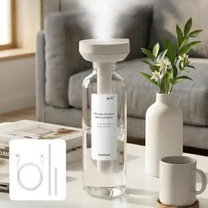 Mini Humidifier, Portable Wireless Table Humidifier, USB-C Rechargeable Personal Mist Maker with Adjustable Length, Quiet 28dB, Leak-Resistant Design for Car, Bedroom, Office Mini Humidifier, Portable Wireless Table Humidifier, USB-C Rechargeable Personal Mist Maker with Adjustable Length, Quiet 28dB, Leak-Resistant Design for Car, Bedroom, Office