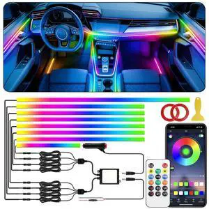 Dreamcolor Acrylic Interior Car LED Strip Light with APP Remote Control, RGB 8 in 1 with 235 inches 800 LEDs Fiber Optic Strip Lights for Car, Dynamic Chasing Music Sync Neon Car Ambient Lighting Kits Dreamcolor Acrylic Interior Car LED Strip Light with APP Remote Control, RGB 8 in 1 with 235 inches 800 LEDs Fiber Optic Strip Lights for Car, Dynamic Chasing Music Sync Neon Car Ambient Lighting Kits