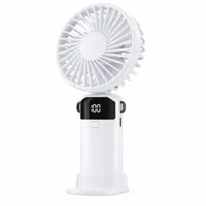 Handheld Fan, 5-Speed Portable Mini Fan with LED Battery DisplayWhite Handheld Fan, 5-Speed Portable Mini Fan with LED Battery DisplayWhite