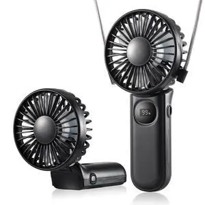 Handheld Mini Fan, 3 in 1 USB Rechargeable Small Portable Fan for Travel, 3000mAh Battery Operated with LED Display, 180° Foldable with 5 Speed Wind (Black) Handheld Mini Fan, 3 in 1 USB Rechargeable Small Portable Fan for Travel, 3000mAh Battery Operated with LED Display, 180° Foldable with 5 Speed Wind (Black)