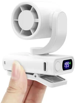 Portable Mini Clip On Fan, Small Quiet USB-C Rechargeable Battery Powered Personal Fan Adjustable 199-Speed Lightweight For Outdoor & Travel & Office - White Portable Mini Clip On Fan, Small Quiet USB-C Rechargeable Battery Powered Personal Fan Adjustable 199-Speed Lightweight For Outdoor & Travel & Office - White