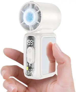 Handheld Mini Fan with Semiconductor Cooling,Speed (1-199) Personal Turbo Portable Fan 4300mAh Rechargeable,Powerful 20000RPM Pocket Hand Fans for Travel/Makeup/Outdoor/Home(White ICE) Handheld Mini Fan with Semiconductor Cooling,Speed (1-199) Personal Turbo Portable Fan 4300mAh Rechargeable,Powerful 20000RPM Pocket Hand Fans for Travel/Makeup/Outdoor/Home(White ICE)