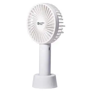 Personal Handheld Rechargeable Fan, 4 inch, 3 Speed, Lithium Ion Battery, Micro USB Cable, Powerful, Mini Hand Fan, Ideal for Home, Bedroom & Office, CZPF402WT Personal Handheld Rechargeable Fan, 4 inch, 3 Speed, Lithium Ion Battery, Micro USB Cable, Powerful, Mini Hand Fan, Ideal for Home, Bedroom & Office, CZPF402WT