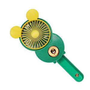 Cute Mouse Misting Mini Fan, Handheld Portable USB Rechargeable Fan with 3 Adjustable Speeds, Foldable For Travelling(Green) Cute Mouse Misting Mini Fan, Handheld Portable USB Rechargeable Fan with 3 Adjustable Speeds, Foldable For Travelling(Green)