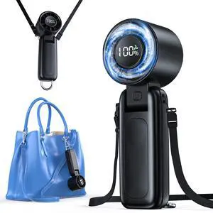 Portable Fan,Handheld Fan, 180° Foldable 6-Speed (1-100) Mini Fan, 5000mAh Rechargeable Battery Operated up to 15 Working Hours, LED Display Personal Cooling for Travel Indoor Outdoor (Black) Portable Fan,Handheld Fan, 180° Foldable 6-Speed (1-100) Mini Fan, 5000mAh Rechargeable Battery Operated up to 15 Working Hours, LED Display Personal Cooling for Travel Indoor Outdoor (Black)
