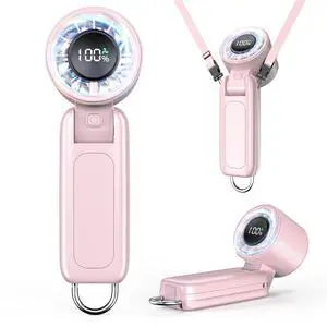 Handheld Fan, Portable Fan, 1-100 Speed Adjustable Turbo Fan, 5000mAh Rechargeable Mini Personal Fan with Foldable Design and LED Display for Travel, Office, Home and Outdoor Use Pink Handheld Fan, Portable Fan, 1-100 Speed Adjustable Turbo Fan, 5000mAh Rechargeable Mini Personal Fan with Foldable Design and LED Display for Travel, Office, Home and Outdoor Use Pink