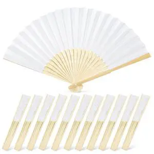 12 Pcs White Paper Fans Handheld 8.3 Inch Foldable Hand Fan, Folding Fans Handheld for Women, Paper Fan for Wedding Guests, Bridal & Baby Shower Favors, Party Decorations 12 Pcs White Paper Fans Handheld 8.3 Inch Foldable Hand Fan, Folding Fans Handheld for Women, Paper Fan for Wedding Guests, Bridal & Baby Shower Favors, Party Decorations