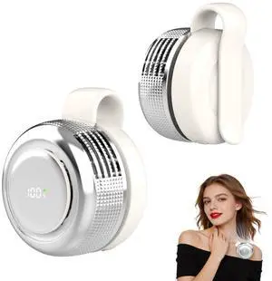 5-Speed Clip-On Mini Fan, Portable Bladeless Waist Fan, White 5-Speed Clip-On Mini Fan, Portable Bladeless Waist Fan, White