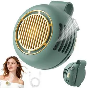 Clip On Fan, Portable Silent Mini Bladeless Fan for Shirt/Waist, 5 Speed Adjustable&LED Display, Spin 360° Fan, Hands-Free, Small Wearable Fan for Outdoor Travel, Office, Gift Women/Mom Teal Clip On Fan, Portable Silent Mini Bladeless Fan for Shirt/Waist, 5 Speed Adjustable&LED Display, Spin 360° Fan, Hands-Free, Small Wearable Fan for Outdoor Travel, Office, Gift Women/Mom Teal