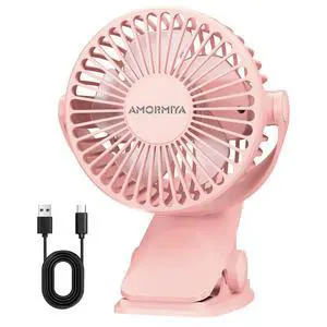 Portable Clip on Fan Rechargeable Mini for Desk Golf Camping Pink Portable Clip on Fan Rechargeable Mini for Desk Golf Camping Pink