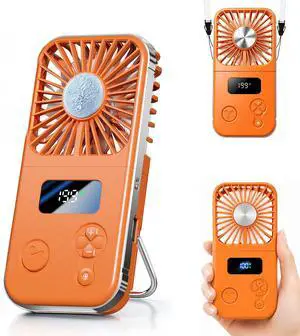 Portable Fan, Handheld Fan with Ice Cooling Plate, 5 Speeds Mini Personal Cooling Fan, Foldable USB-C Desk Fan with Digital Display & Lanyard for Travel Office Camping Portable Fan, Handheld Fan with Ice Cooling Plate, 5 Speeds Mini Personal Cooling Fan, Foldable USB-C Desk Fan with Digital Display & Lanyard for Travel Office Camping