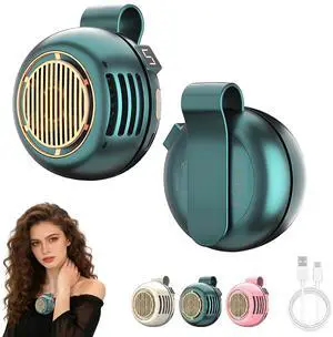 Portable Silent Mini Bladeless Fan Clip on, 5 Speeds 360° Rotatable Clip on Fan for Shirt & Waist, USB Rechargeable Small Fans Portable, 2026 New Whirlwind Fans for Outdoor/Travel/Office, Green Portable Silent Mini Bladeless Fan Clip on, 5 Speeds 360° Rotatable Clip on Fan for Shirt & Waist, USB Rechargeable Small Fans Portable, 2026 New Whirlwind Fans for Outdoor/Travel/Office, Green
