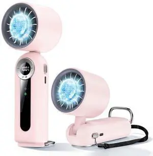 Portable Handheld Fan with Cooling Plate, 199 Speed Settings, High-Speed Personal Mini Fan up to 20000 RPM, USB-C Rechargeable, Wearable for Travel, Outdoor, Office, Home (Pink) Portable Handheld Fan with Cooling Plate, 199 Speed Settings, High-Speed Personal Mini Fan up to 20000 RPM, USB-C Rechargeable, Wearable for Travel, Outdoor, Office, Home (Pink)