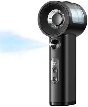 Handheld Misting Fan Portable - 5000mAh Rechargeable Battery, Powerful Turbo Personal Mister Fans, 5 Speed, Mini Water Spray Mist Hand Fan for Travel, Outdoors, Beach Vacation (Black) Handheld Misting Fan Portable - 5000mAh Rechargeable Battery, Powerful Turbo Personal Mister Fans, 5 Speed, Mini Water Spray Mist Hand Fan for Travel, Outdoors, Beach Vacation (Black)