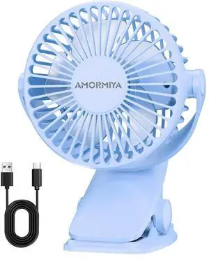 Portable Clip on Fan Rechargeable Mini for Desk Golf Camping Blue Portable Clip on Fan Rechargeable Mini for Desk Golf Camping Blue