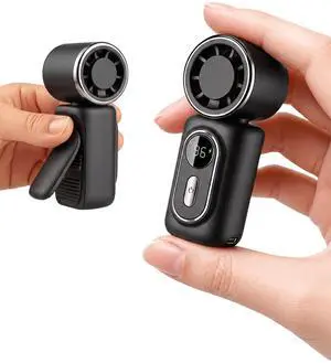 Mini Clip on Fan Handheld, 3000mAh Rechargeable Portable Fan with LED Display, 3-in-1 Personal Cooling Fan, 4 Speeds Quiet USB C Fan for Stroller Desk Travel Camping Office for Women Men Kids, Black Mini Clip on Fan Handheld, 3000mAh Rechargeable Portable Fan with LED Display, 3-in-1 Personal Cooling Fan, 4 Speeds Quiet USB C Fan for Stroller Desk Travel Camping Office for Women Men Kids, Black