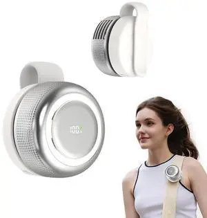Ultra-Quiet Bladeless Clip-On Fan, 360° Rotatable Personal Fan with Digital Display, 5-Speed Rechargeable Mini Fan for Home, Office, School, Summer Gift (White) Ultra-Quiet Bladeless Clip-On Fan, 360° Rotatable Personal Fan with Digital Display, 5-Speed Rechargeable Mini Fan for Home, Office, School, Summer Gift (White)