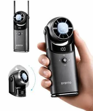 Mini Handheld Portable Turbo Fan with Cooling Plate, Aluminum Alloy Body, Pocket Size Fan Rechargeable with 100 Speeds, Digital Display, 180° Adjustable Head for Travel Outdoor, Gifts for Women, Men Mini Handheld Portable Turbo Fan with Cooling Plate, Aluminum Alloy Body, Pocket Size Fan Rechargeable with 100 Speeds, Digital Display, 180° Adjustable Head for Travel Outdoor, Gifts for Women, Men