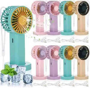 8 Pcs Rechargeable Mini Portable Handheld Fans Bulk USB Desktop Personal Fan with Lanyard for Wedding Gifts Birthday Party Favors Company Employee Gifts Summer Camp Office Outdoor Travel 8 Pcs Rechargeable Mini Portable Handheld Fans Bulk USB Desktop Personal Fan with Lanyard for Wedding Gifts Birthday Party Favors Company Employee Gifts Summer Camp Office Outdoor Travel