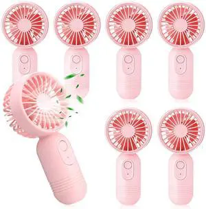6 Pcs Mini Portable Fan Bulk Cute Handheld Lightweight Small Little Personal Hand Eyelash Fan 3 Speeds USB Rechargeable for Women Men Indoor Outdoor Makeup Travel (Pink) 6 Pcs Mini Portable Fan Bulk Cute Handheld Lightweight Small Little Personal Hand Eyelash Fan 3 Speeds USB Rechargeable for Women Men Indoor Outdoor Makeup Travel (Pink)