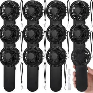 12 Pcs Small Personal Portable Fan Mini Handheld Bulk 1 Speed Electric Cute Battery Powered for Neck Lash Makeup Women Men Travel Camping Indoor Outdoor Summer (Black) 12 Pcs Small Personal Portable Fan Mini Handheld Bulk 1 Speed Electric Cute Battery Powered for Neck Lash Makeup Women Men Travel Camping Indoor Outdoor Summer (Black)