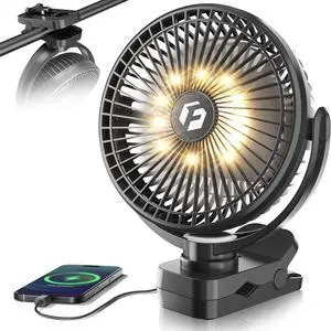 40000mAh Clip on Fan, 2-in-1 Portable Rechargeable Fan - 8 Inch USB Battery Operated Fans with Light & Screw-Clamp for Golf Cart, Desk, Tent, Travel, Gym, Treadmill, Summer Gifts, Black 40000mAh Clip on Fan, 2-in-1 Portable Rechargeable Fan - 8 Inch USB Battery Operated Fans with Light & Screw-Clamp for Golf Cart, Desk, Tent, Travel, Gym, Treadmill, Summer Gifts, Black