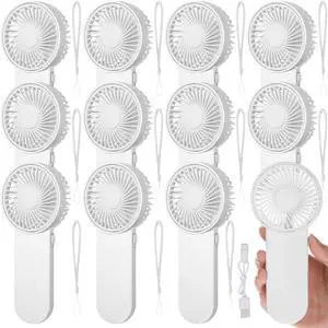 12 Pcs Small Personal Portable Fan Mini Handheld Bulk 1 Speed Electric Cute Battery Powered for Neck Lash Makeup Women Men Travel Camping Indoor Outdoor Summer (White) 12 Pcs Small Personal Portable Fan Mini Handheld Bulk 1 Speed Electric Cute Battery Powered for Neck Lash Makeup Women Men Travel Camping Indoor Outdoor Summer (White)