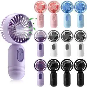 12 Pack Mini Portable Handheld Fan Bulk for Travel 3 Speeds, Rechargeable USB Battery Operated, Small Personal Eyelash Fans for Women Men Indoor Outdoor(Multicolor,Classic Style) 12 Pack Mini Portable Handheld Fan Bulk for Travel 3 Speeds, Rechargeable USB Battery Operated, Small Personal Eyelash Fans for Women Men Indoor Outdoor(Multicolor,Classic Style)