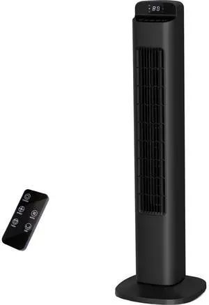 Portable Bladeless Tower Fan, 80° Oscillating Design, Remote Control Included, 5 Speeds & 3 Modes, Low Noise for Bedroom and Living Room, Black Portable Bladeless Tower Fan, 80° Oscillating Design, Remote Control Included, 5 Speeds & 3 Modes, Low Noise for Bedroom and Living Room, Black
