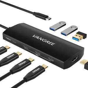 USB C Hub 8 in 1 Multiport Adapter, 3 USB 3.2 Gen 2 Ports with 10Gbps, 3 USB-A 3.0 5Gbps, 4K@60Hz HDMI, 100W PD, USBC Splitter for MacBook Pro, iPad Pro, Mac mini and More(Not Support USB-C Monitor) USB C Hub 8 in 1 Multiport Adapter, 3 USB 3.2 Gen 2 Ports with 10Gbps, 3 USB-A 3.0 5Gbps, 4K@60Hz HDMI, 100W PD, USBC Splitter for MacBook Pro, iPad Pro, Mac mini and More(Not Support USB-C Monitor)
