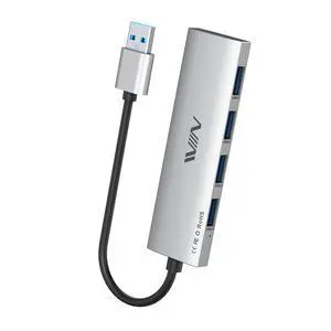 USB 3.0 Hub, 4 Port USB Hub Splitter, USB A Expander Portable USB Adapter Multiport Data Hub for Laptop, iMac Pro, MacBook Air, Mac mini/Pro, Surface Pro, USB Flash Drives, and Mobile HDD-Sliver USB 3.0 Hub, 4 Port USB Hub Splitter, USB A Expander Portable USB Adapter Multiport Data Hub for Laptop, iMac Pro, MacBook Air, Mac mini/Pro, Surface Pro, USB Flash Drives, and Mobile HDD-Sliver