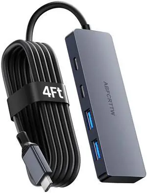 4FT USB C Hub 3.2 Multiport Adapter, 10Gbps Aluminium USB C to USB Hub with 2 USB-A & 2 Type-C Port, USB C Splitter for Thunderbolt, MacBook, Mac mini, Laptop, Desktop, etc. 4FT USB C Hub 3.2 Multiport Adapter, 10Gbps Aluminium USB C to USB Hub with 2 USB-A & 2 Type-C Port, USB C Splitter for Thunderbolt, MacBook, Mac mini, Laptop, Desktop, etc.