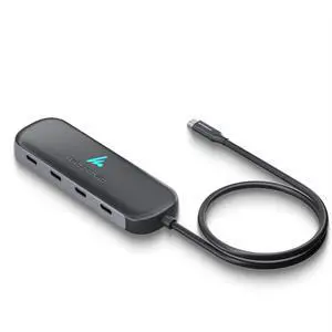 Type C to 4 in 1 Type C Hub, 4XType C 5 Gbps, Data Transfer Upto 5Gbps, Plug & Play, Multiport Type C Hub with 30cm Cable, Compatible with MacBook, Tablet, Smartphones and Type C Devices Type C to 4 in 1 Type C Hub, 4XType C 5 Gbps, Data Transfer Upto 5Gbps, Plug & Play, Multiport Type C Hub with 30cm Cable, Compatible with MacBook, Tablet, Smartphones and Type C Devices